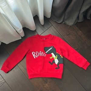 Urban Kids Red Dinosaur Sweatshirt 2T